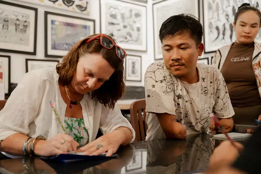 Drawing Art in Siem Reap